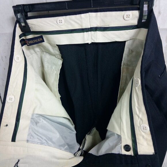 Tommy Hilfiger Dillard's 41R 2 Button Dark Blue Striped 2pc Suit 36x30.5 Pleated - Picture 14 of 14